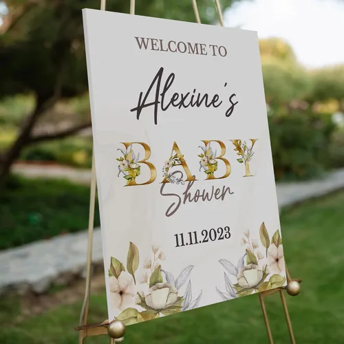 Miniatura 7 de Letrero de bienvenida personalizado de 18 x 24 pulgadas, revelación de género para niño o niña, decoraciones de ducha, letrero personalizado