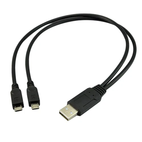 UCEC Cable de carga doble micro USB Splitter que alimenta hasta dos dispositivos micro USB a la vez desde un solo puerto USB (paquete de 1)