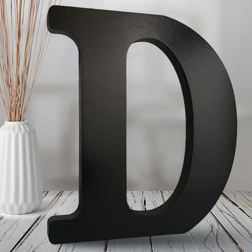 AOCEAN Letras de madera negra de 8 pulgadas Letras de madera sin terminar para decoración de Halloween Letras decorativas de pie Tablero de