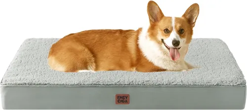 Miniatura 69 de EHEYCIGA Cama ortopédica de espuma para perros grandes, 35 pulgadas de largo x 23 pulgadas de ancho x 3.5 pulgadas de alto, gris claro