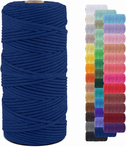 Miniatura 28 de Cuerda de macramé de 0.079 in para 219 yardas, cuerda de algodón natural para manualidades, hilo de cuerda de macramé de colores para colgar