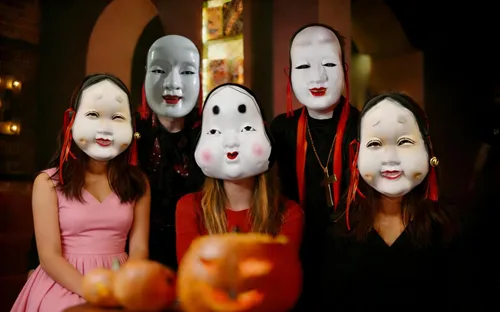 Miniatura 8 de Gmasking Prajna Hannya - Máscara japonesa de Noh Cosplay para adultos, fiesta de disfraces de Halloween