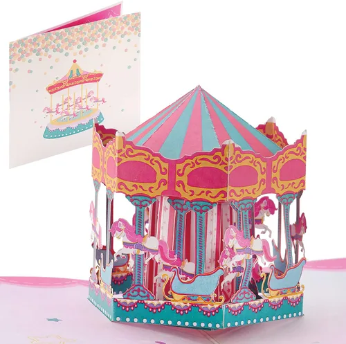 Miniatura 10 de Tarjeta desplegable de feliz cumpleaños Tarjeta de felicitación de cumpleaños con globos emergentes 3D para niños, adultos, familiares y amigos, 5