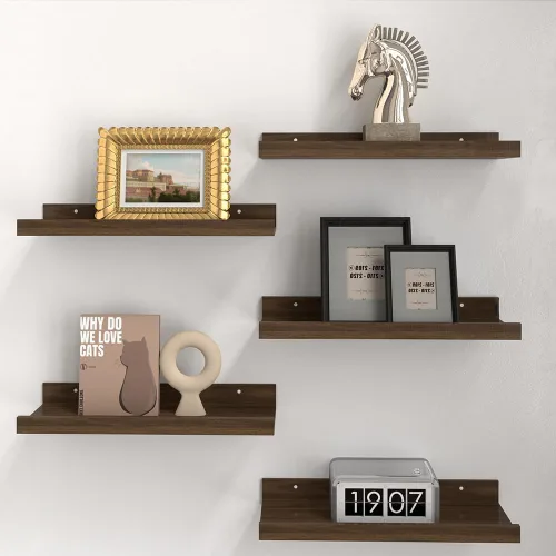 Miniatura 18 de RICHER HOUSE Juego de 3 estantes flotantes para pared, estantes negros de 16 pulgadas para montar en la pared con borde para almacenamiento, estante