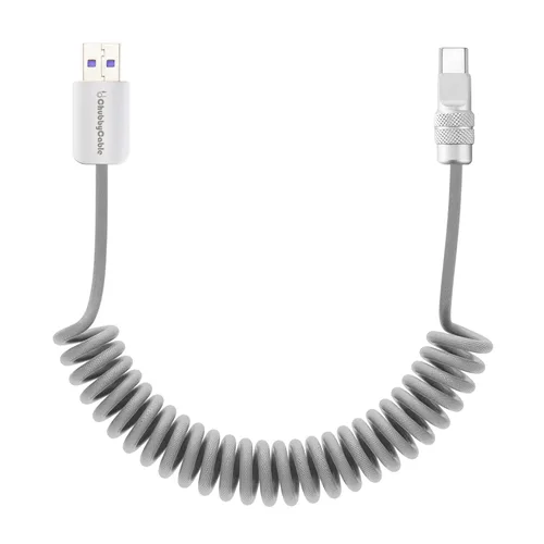 Miniatura 11 de chubbycable Curly Chubby - Cable de carga rápida USB C en espiral de 240 W, cable de carga retráctil trenzado duradero para automóvil compatible