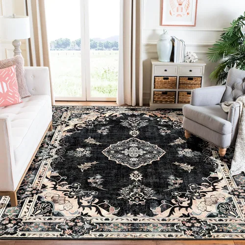 Miniatura 108 de Alfombra Verde MUJOO de 8'x10', Alfombras de Área para Sala de Estar, Alfombras Lavables, Alfombra Grande de Área, Alfombra Boho de Área de 8'x10