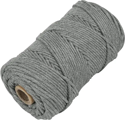 Miniatura 8 de Cordón de algodón para macramé, hilo torcido de 4 capas, cuerda de algodón natural, suministros perfectos de macramé, para hacer soportes colgantes