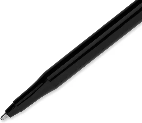 Paper Mate EraserMate - Bolígrafo de punta media, color negro, borrable, caja de 12, paquete de 12 unidades