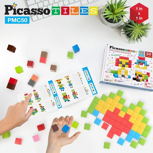 Miniatura 8 de PicassoTiles Cubo de Rompecabezas Magnético Pixel de 1" para Niños Mezcla y Combina con Libro de Ideas Gratuito Juguetes Sensoriales Aprendizaje