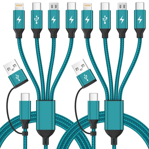 Miniatura 10 de Cable divisor USB C multi carga para múltiples dispositivos, cable de carga rápido 4 en 1, cable de carga de teléfono USB C trenzado con 4