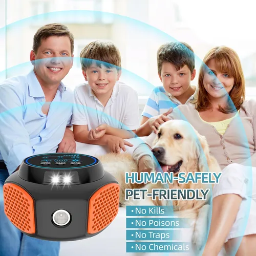 Miniatura 7 de Repelente ultrasónico para ratones, repelente ultrasónico de roedores con enchufe, repelente de ratones de 360° para interiores con altavoz