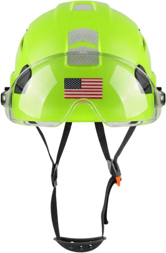 Miniatura 6 de GREEN DEVIL Casco de Seguridad Casco Duro con Visera Correa de Barbilla Ajustable Ligero Ventilado ABS Casco de Trabajo para Hombres y Mujeres Verde