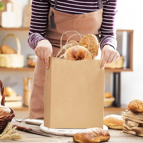 Miniatura 9 de METRONIC Bolsas de papel marrón de 10 x 5 x 13 pulgadas, 50 unidades, bolsas de regalo de papel kraft de tamaño mediano con asas, bolsa de papel