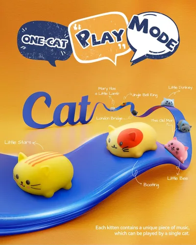 Miniatura 5 de Ruko 1701 - Teclados de piano de gatos musicales con lindo tono de miau, escala de música de reproducción de prensa, divertidos juguetes musicales
