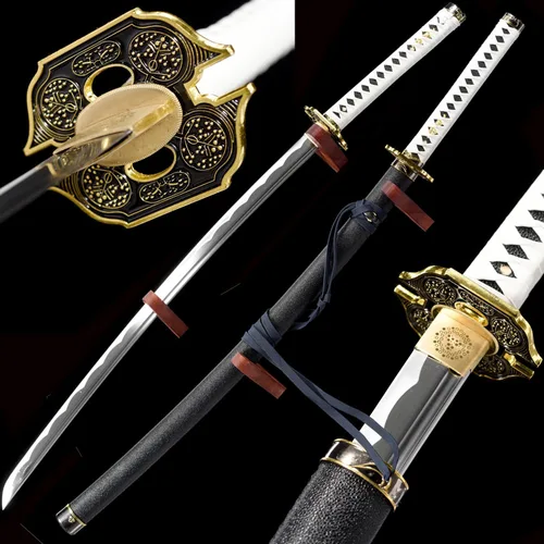 Miniatura 12 de Espada japonesa de samurái Katana auténtica hecha a mano de acero al carbono 1095 de alta calidad, espada de dragón real y afilada, Katana
