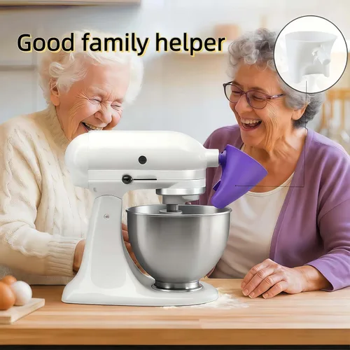 Miniatura 6 de Embudo para harina para mezclador KitchenAid 5 Qt, accesorio anti-salpicaduras para mezclador de pie con cabezal inclinable de 4.5 y 5 cuartos Negro