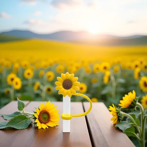 Miniatura 2 de Tapón de paja de girasol, tapones reutilizables a prueba de salpicaduras, herramienta de cocina, puntas de paja, cubierta de silicona, accesorio