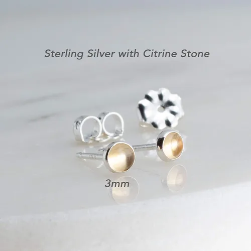 Miniatura 41 de Aretes pequeños de plata de ley para cartílago, tragus, hélix, múltiples piercings hipoalergénicos, piedra natal para mujer, juego de bisel