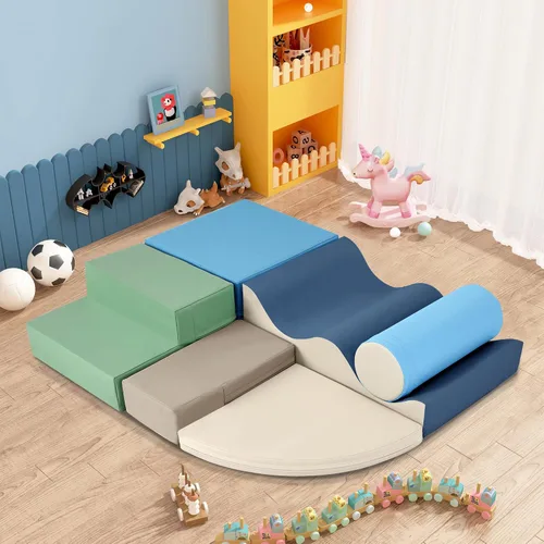 Virubi Juego de actividades suaves de escalada y gateo de 6 piezas, juguetes de escalada para niños pequeños en interiores, escalador de esquina