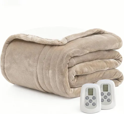 Miniatura 8 de Manta térmica eléctrica de 50 x 60 pulgadas, manta eléctrica de calentamiento rápido con 5 niveles de calor y 4 horas de protección contra