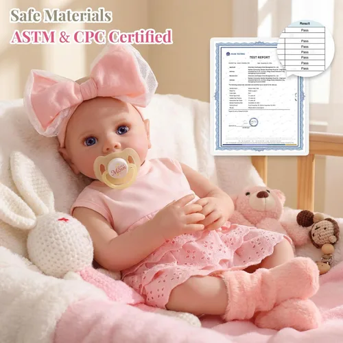 Miniatura 7 de BABESIDE Muñecas de bebé Reborn – Muñeca realista de cuerpo suave de 17 pulgadas para niña despierta, muñeca de bebé de la vida real con caja