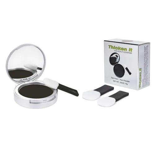 Miniatura 2 de Thicken It 100% Scalp Coverage Polvo para el cabello, negro, sin talco, corrector de pérdida de cabello resistente al agua, más grueso que