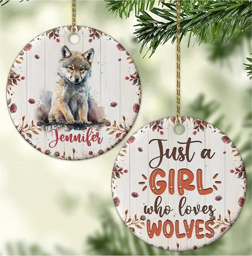 Miniatura 18 de Hyturtle Adorno de Navidad personalizado para los amantes de los osos, adorno de cerámica con nombre personalizado de Just A Girl Who Loves Bears