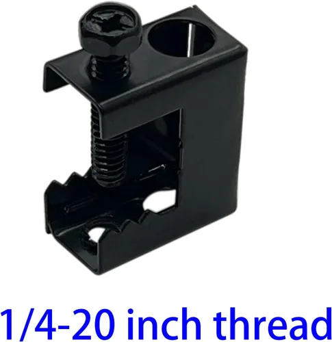 Miniatura 2 de Paquete de 100 abrazaderas de viga, ganchos de abrazadera atornillados de acero negro de 1/4 "-20 utilizados en combinación con gancho en J