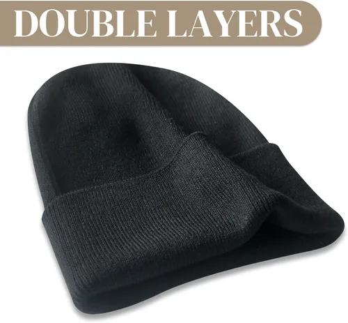 Miniatura 6 de PFFY 2 Packs Unisex Beanie Hats for Men Women Knit Winter Beanies