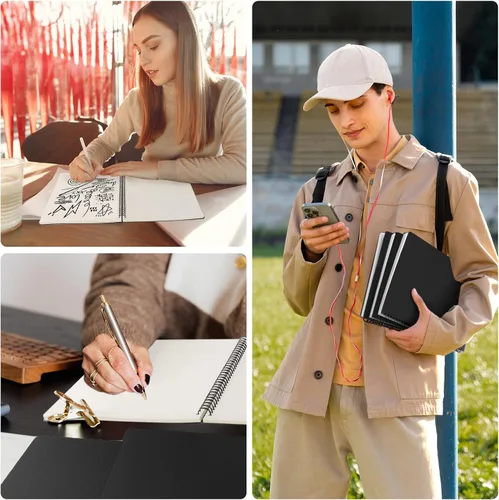 Miniatura 6 de EUSOAR Cuaderno de espiral en blanco, tamaño A4, 3 paquetes de 8.5 x 11 pulgadas, tapa dura, cuaderno de papel kraft en blanco a granel, bloc