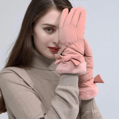 Miniatura 7 de Guantes de forro polar de pantalla táctil a prueba de viento para mujer