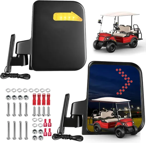 Espejo universal para carrito de golf, espejos laterales para carrito de golf, espejos retrovisores para Club Car EZGO Yamaha UVT AVT Espejos