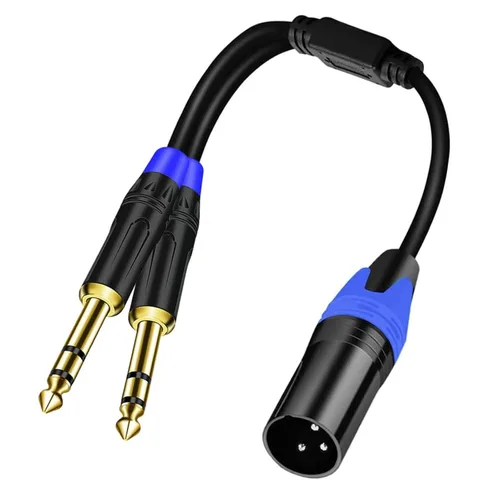Miniatura 12 de Cable de micrófono doble de 0.250 in de 1/4 pulgadas a XLR, cable de conexión divisor en Y de audio macho de 0.250 in a XLR, cable adaptador