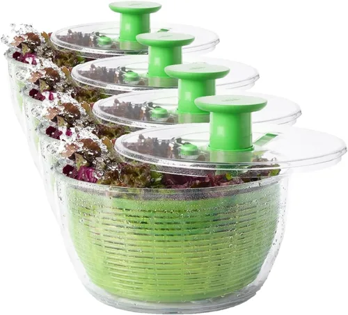 Miniatura 6 de OXO Good Grips - Escurridor de ensalada grande, verde, con lavadora de lechuga y frutas, libre de BPA, bomba fácil de un solo mano