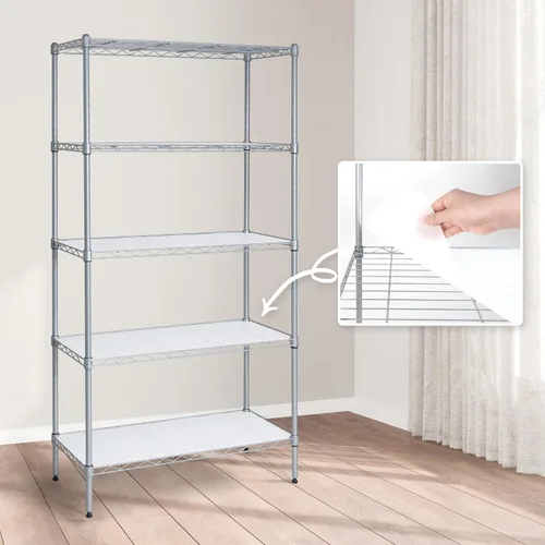 CAPHAUS NSF - Estantería ajustable de alambre de metal con forros, estantería de almacenamiento de cocina, estantería de almacenamiento de acero