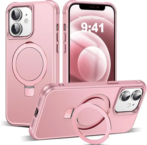 Miniatura 187 de SKYLMW – Funda compatible con iPhone 12 Pro Max y iPhone 13 Pro Max con soporte magnético invisible tipo anillo, fundas translúcidas para teléfonos