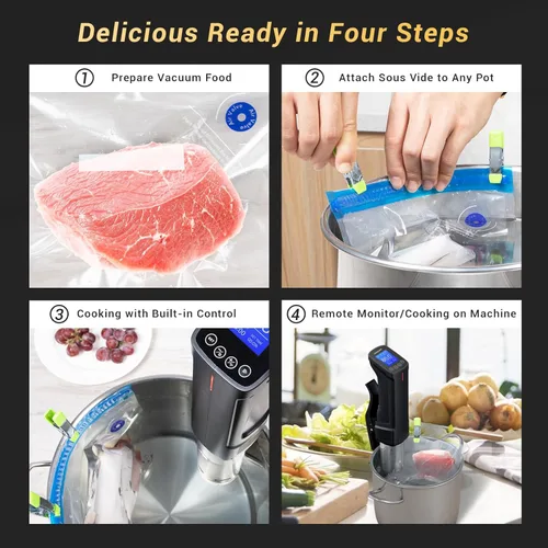Miniatura 8 de INKBIRD WIFI Sous Vide Cooker ISV-100W, Máquina Sous Vide de 1000 vatios, Circulador de Inmersión con 14 Recetas Preestablecidas en APP y Función