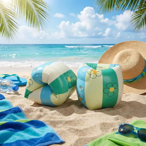 Miniatura 2 de JellyArch Flotadores inflables de PVC, 2 unidades, bandas de brazo inflables de PVC, flotadores de piscina, flotadores de natación para adultos