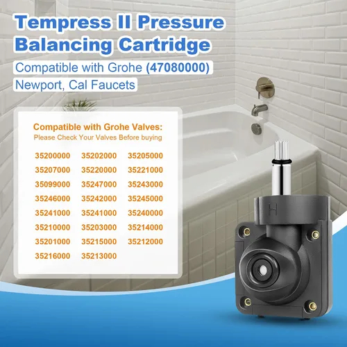 Miniatura 2 de 47080000 Cartucho de equilibrio de presión compatible con cartucho de ducha Grohe, repuesto de cartucho de equilibrio de presión para cartucho