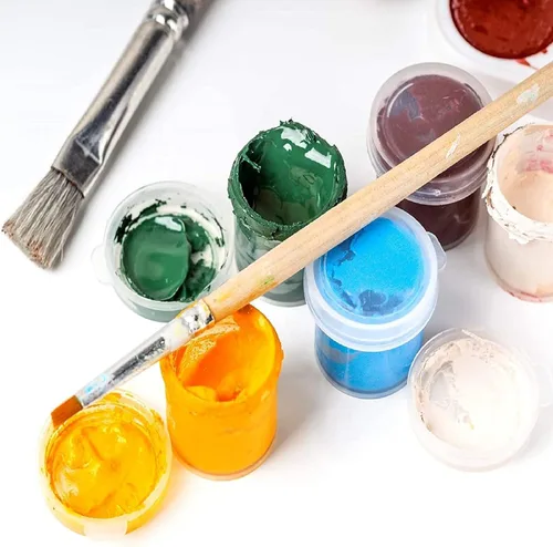 Miniatura 4 de Outus Taza de pintura pequeña con tapas, mini macetas de plástico vacías para pintura reutilizables, a prueba de derrames, para almacenamiento