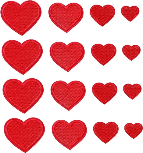 Miniatura 7 de 24 parches para planchar con corazón azul, parches bordados con corazón para ropa, chaquetas, sombreros, mochilas, jeans