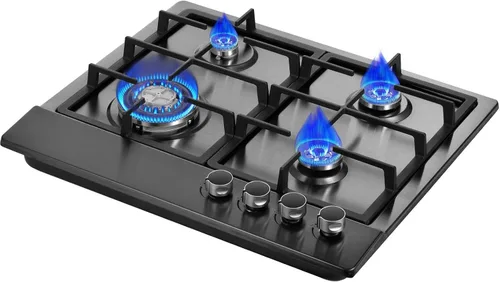 Miniatura 11 de Estufa de gas de 20 pulgadas, estufa de propano de 2 quemadores, placa de cocina de gas integrada de doble propósito de GN/GLP con panel de acero