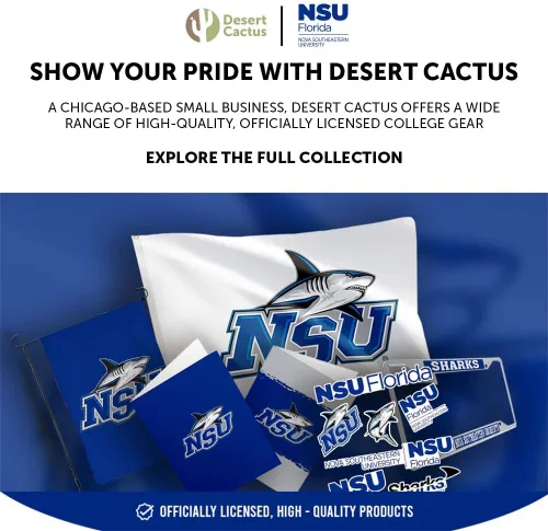 Miniatura 6 de Desert Cactus Nova Southeastern University Baseball Hat NSU Sharks Brimmed Embroidered Cap Adjustable Cloth Strap Adult