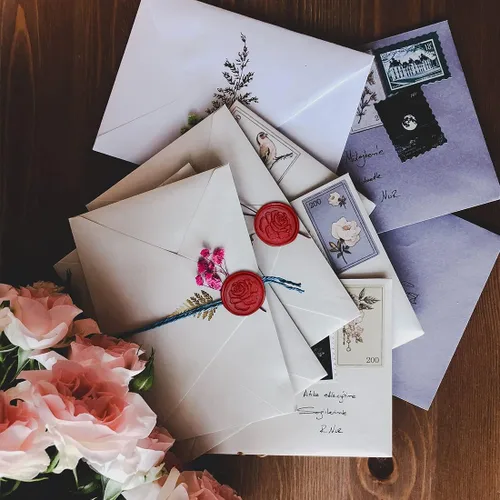 Miniatura 4 de Sello de Cera de Flor, Sello de Cera de Rosa para Invitaciones de Boda, Sobres, Embalaje de Regalo Cabeza de flor de rosa
