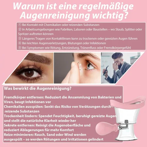 Miniatura 6 de Paquete de 2 vasos portátiles para lavado de ojos, kit de baño, cuidado de silicona a presión de aire, kit de limpieza para lavar la taza, kit