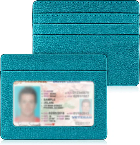 Miniatura 25 de Fintie Billetera delgada y minimalista para bolsillo frontal, con bloqueo RFID, tarjetero y ventana de identificación, para hombre o mujer