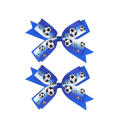 Miniatura 8 de Pinzas para el pelo de fútbol, cinta de fútbol, accesorios para el cabello para niñas, pinzas para el cabello de fútbol, 2 unidades, color negro