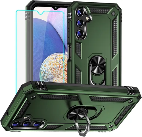 Miniatura 11 de Yiakeng Funda para teléfono Galaxy A12, Samsung A12 con protector de pantalla HD, fundas protectoras de grado militar con anillo para Samsung Galaxy