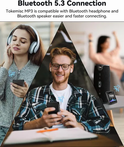 Miniatura 4 de Reproductor de MP3 con Bluetooth 5.3, pantalla táctil completa de 16 GB, dispositivo de música portátil para niños con altavoz, radio FM, libro