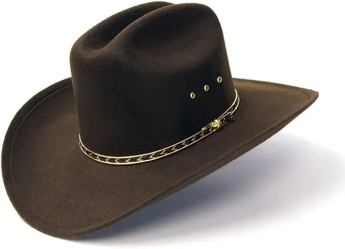 Miniatura 8 de Western Express Sombrero de vaquero con acabado de fieltro - Estilo ganadero con banda de sombrero dorado Sombreros de vaquero y vaquera